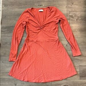 Hollister - Flirty Terracotta Ruched Long Sleeve Dress